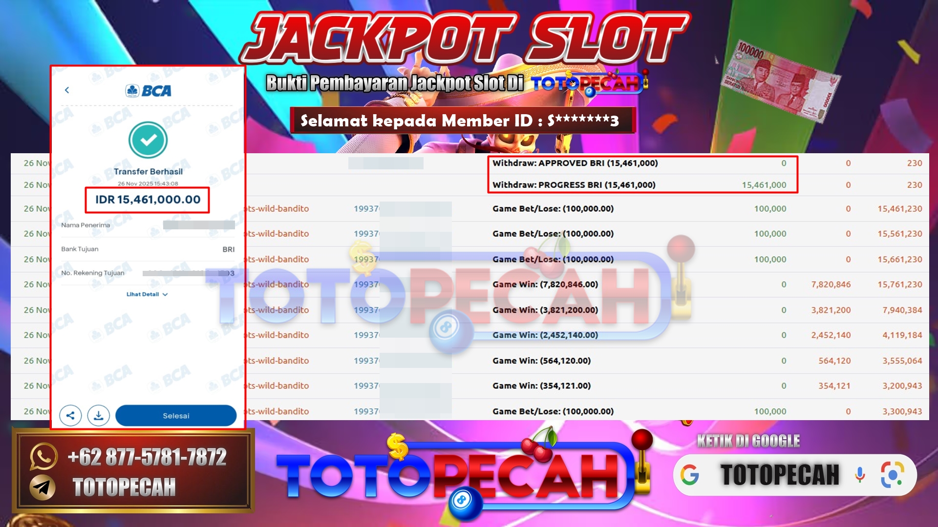 BUKTI WD TOTOPECAH 15JT 26 11 2025