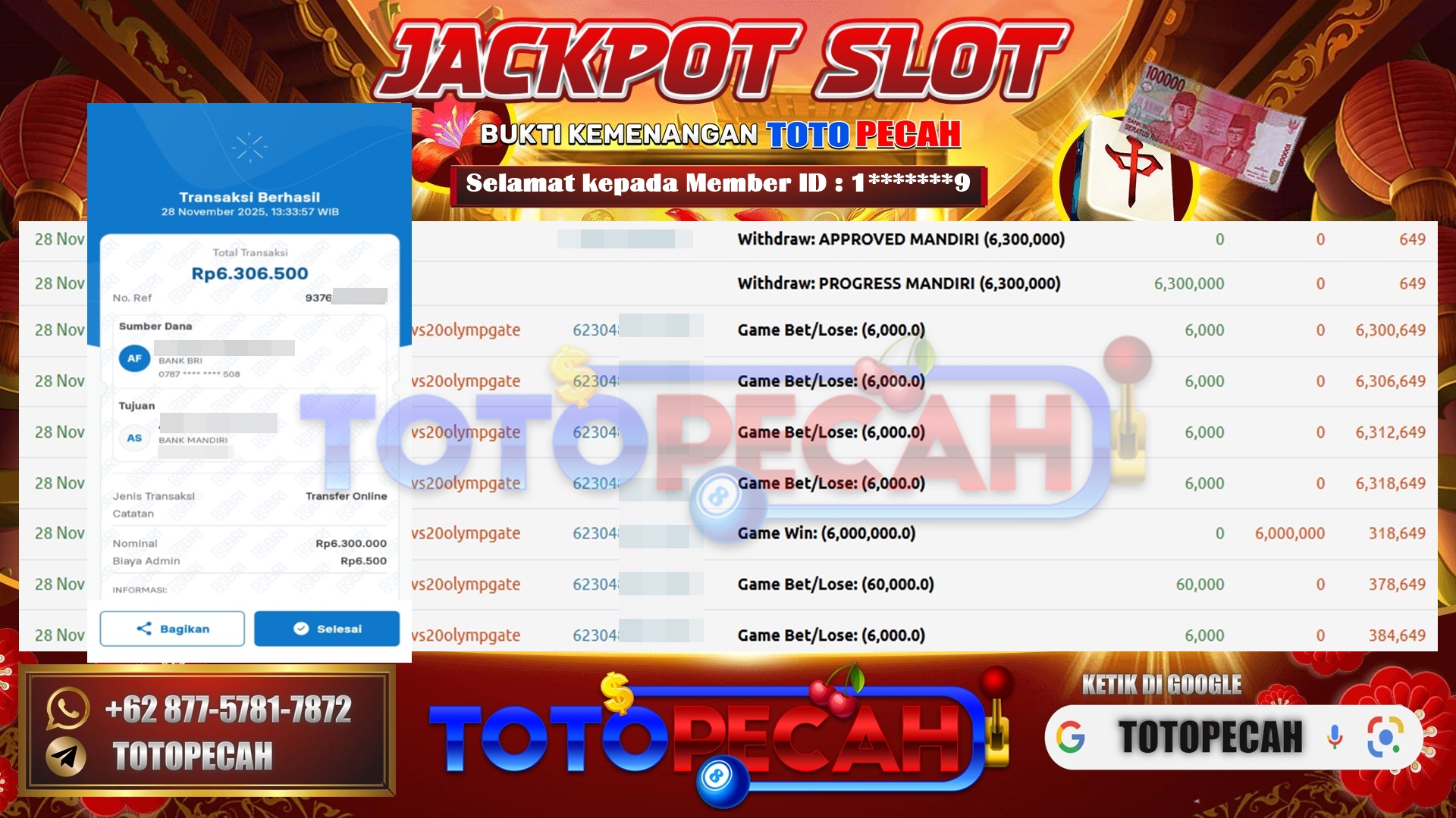 BUKTI WD TOTOPECAH 6.3JT 28 11 2025