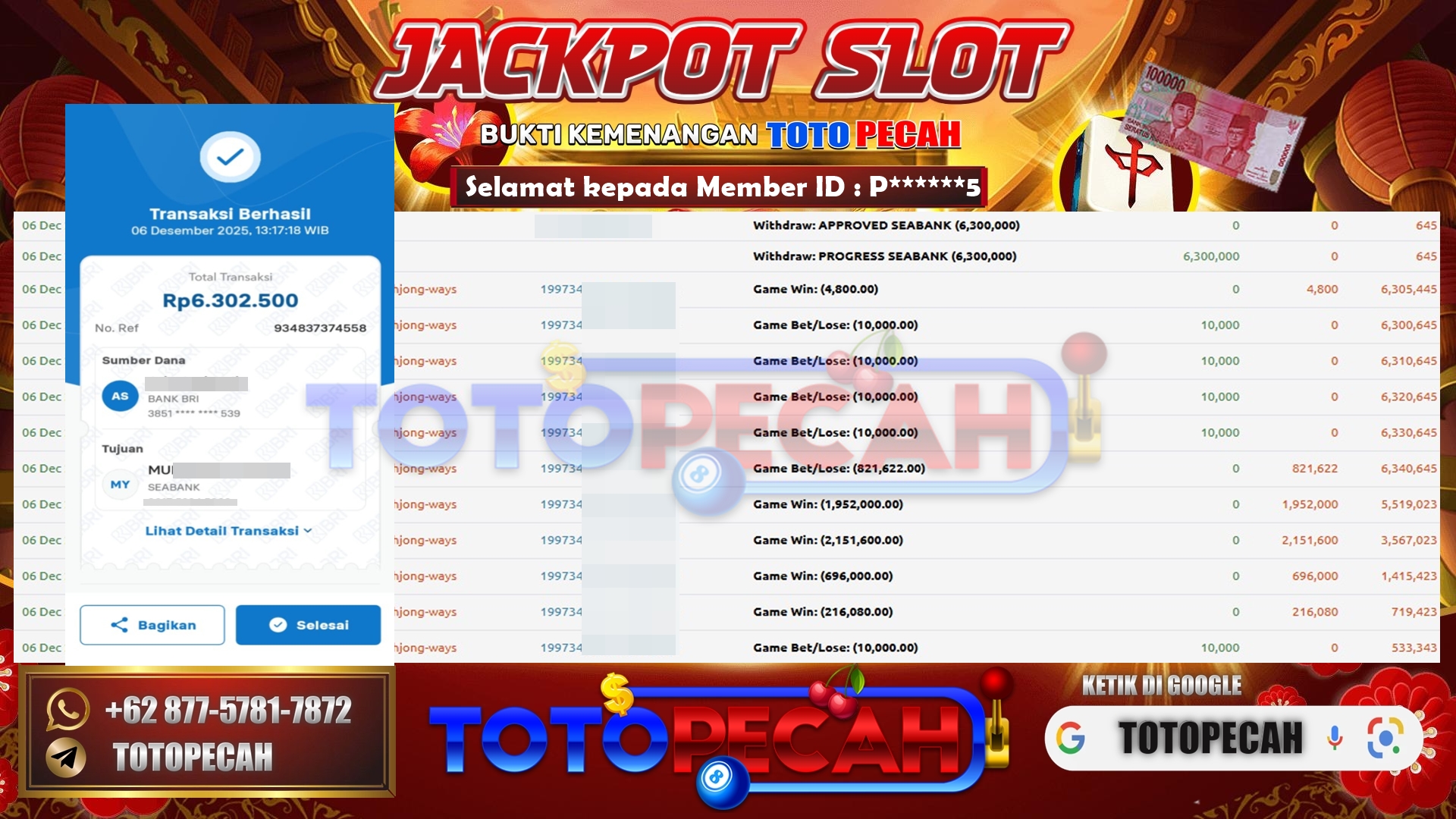 BUKTI TOTOPECAH 06 12 2025