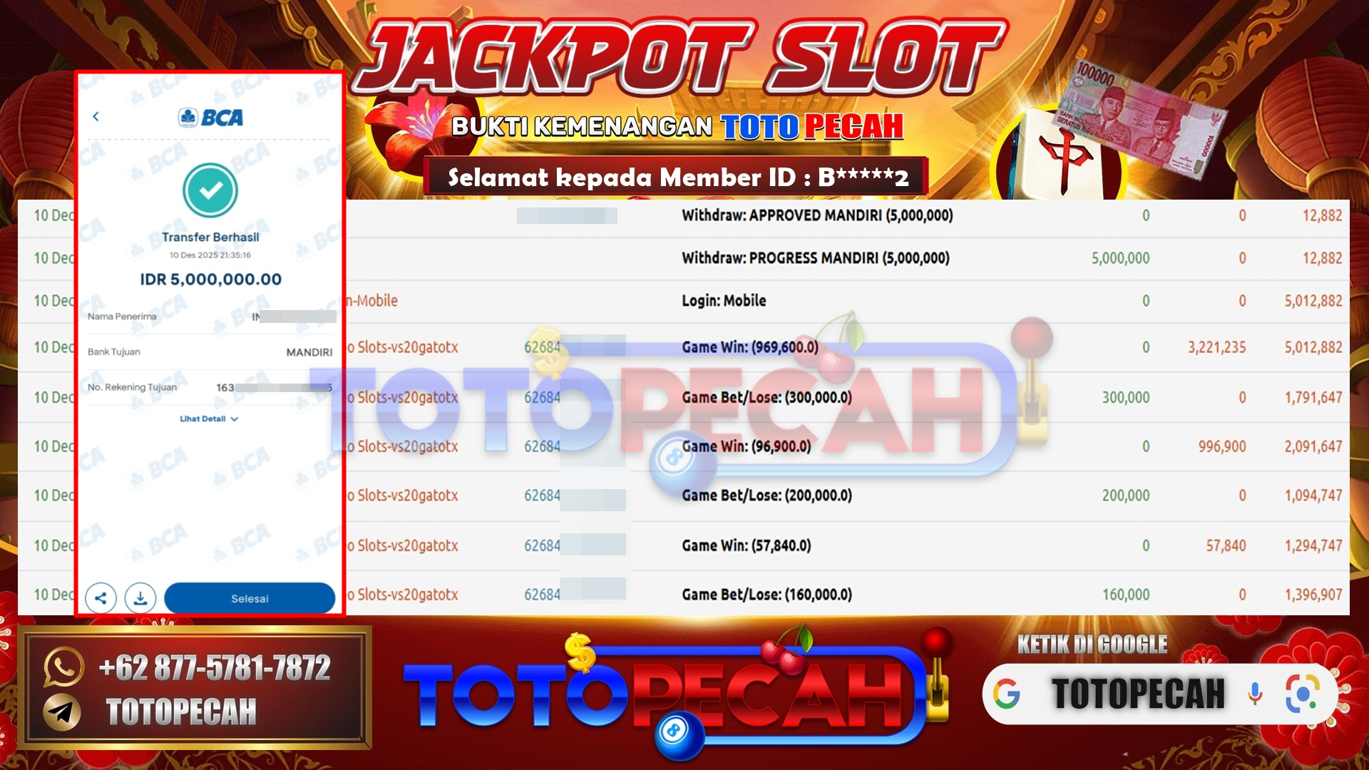 BUKTI WD TOTOPECAH 10 12 2025