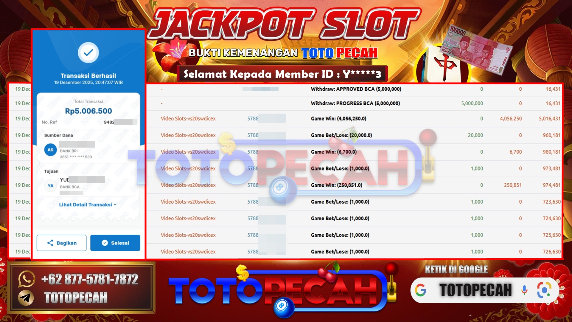 BUKTI WD TOTOPECAH 19 12 2025