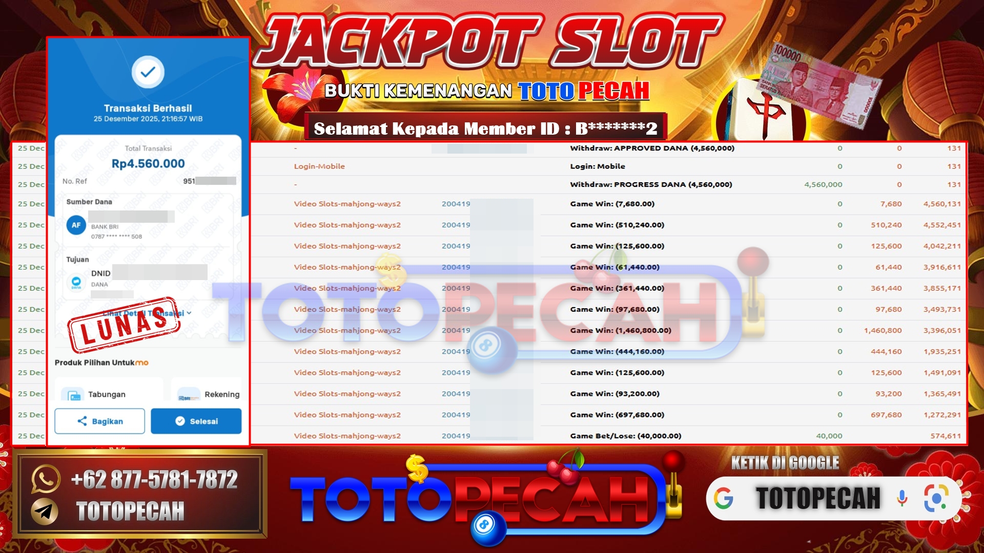 BUKTI WD TOTOPECAH 25 12 2025