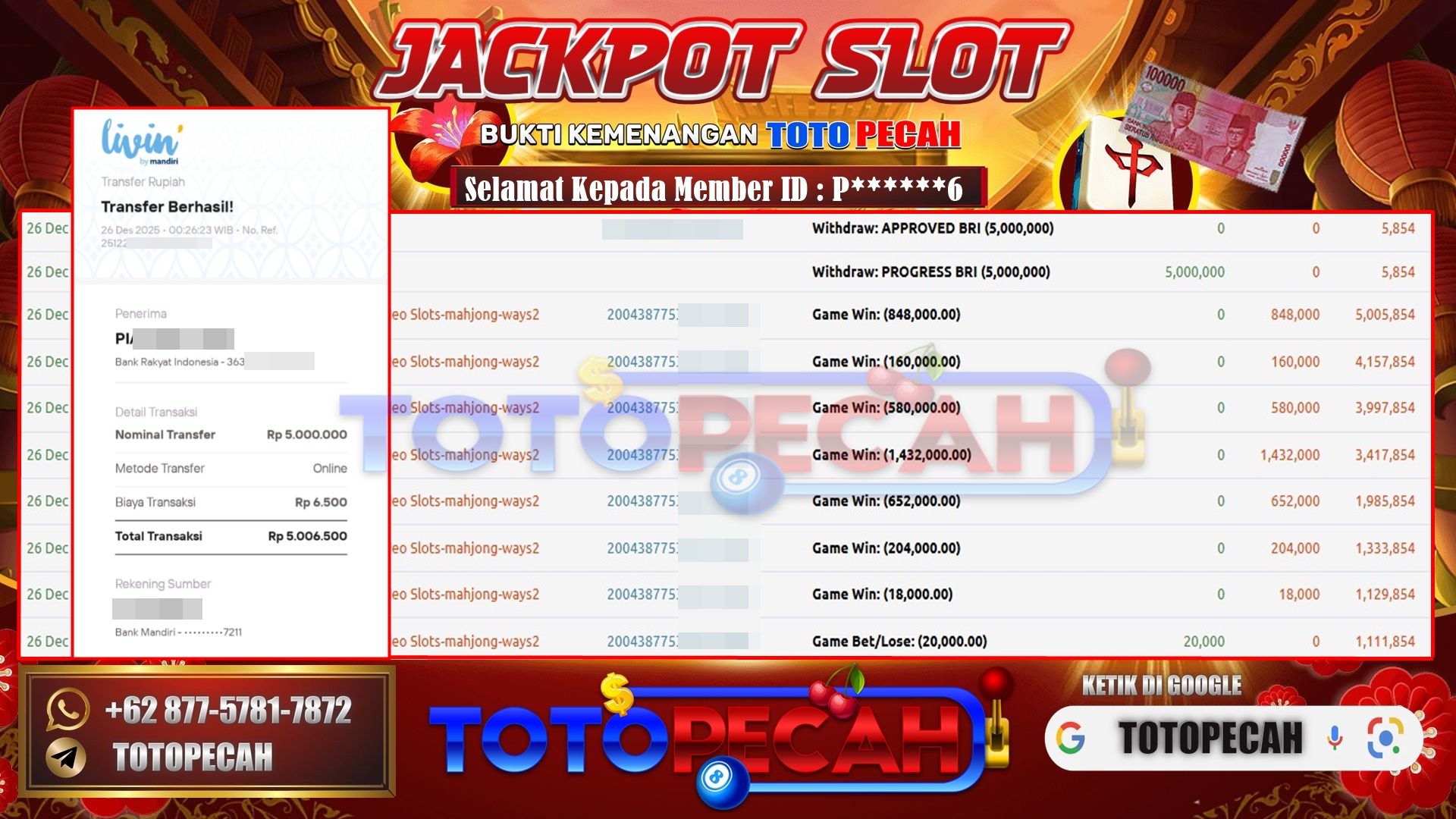 BUKTI WD TOTOPECAH 26 12 2025