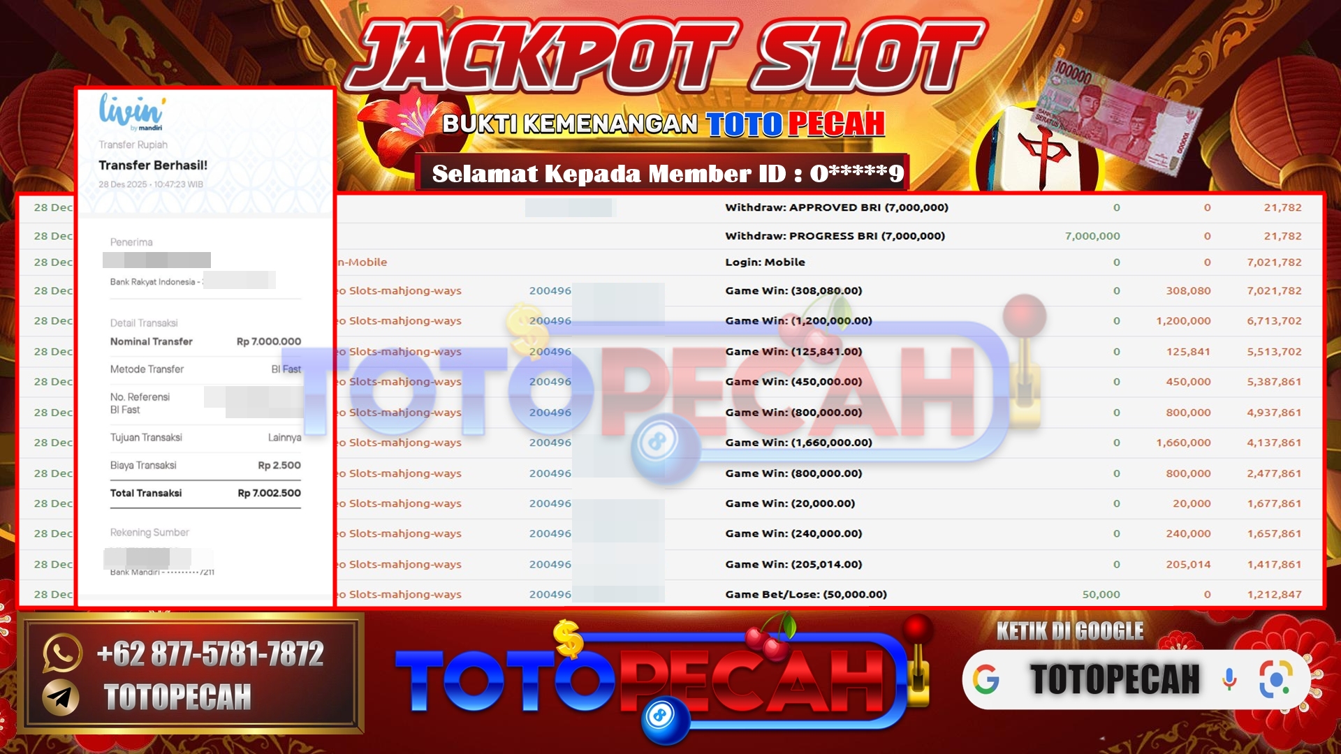 BUKTI WD TOTOPECAH 28 12 2025