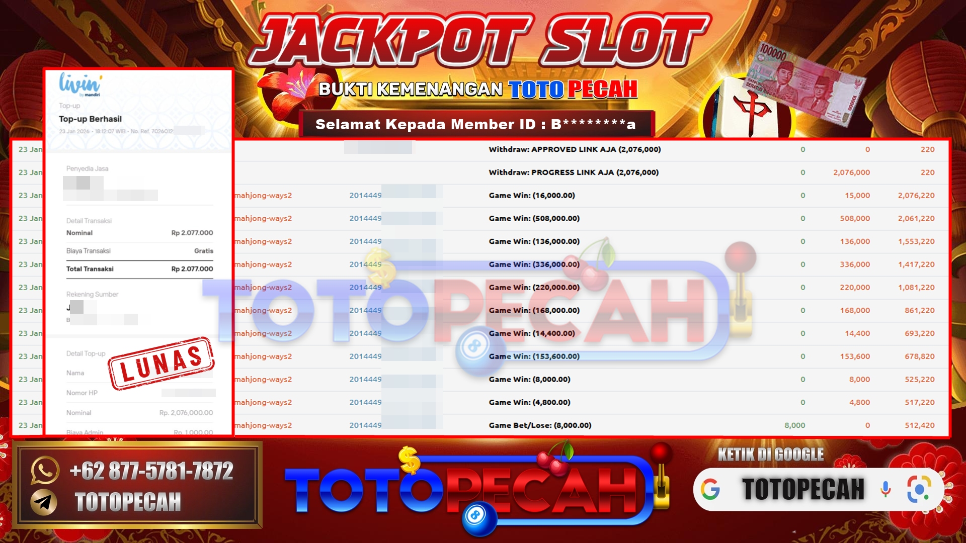 BUKTI WD TOTOPECAH 23 01 2026