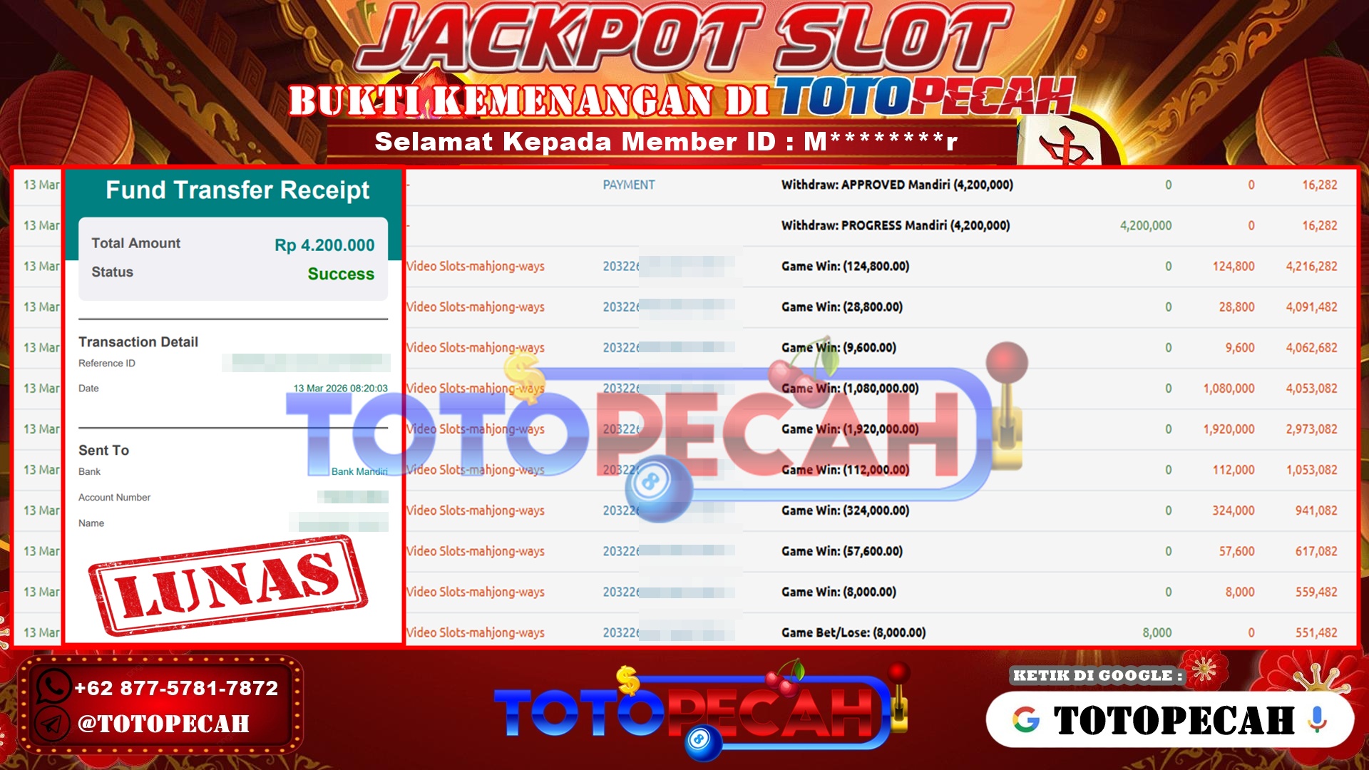BUKTI WD TOTOPECAH 13 03 2026