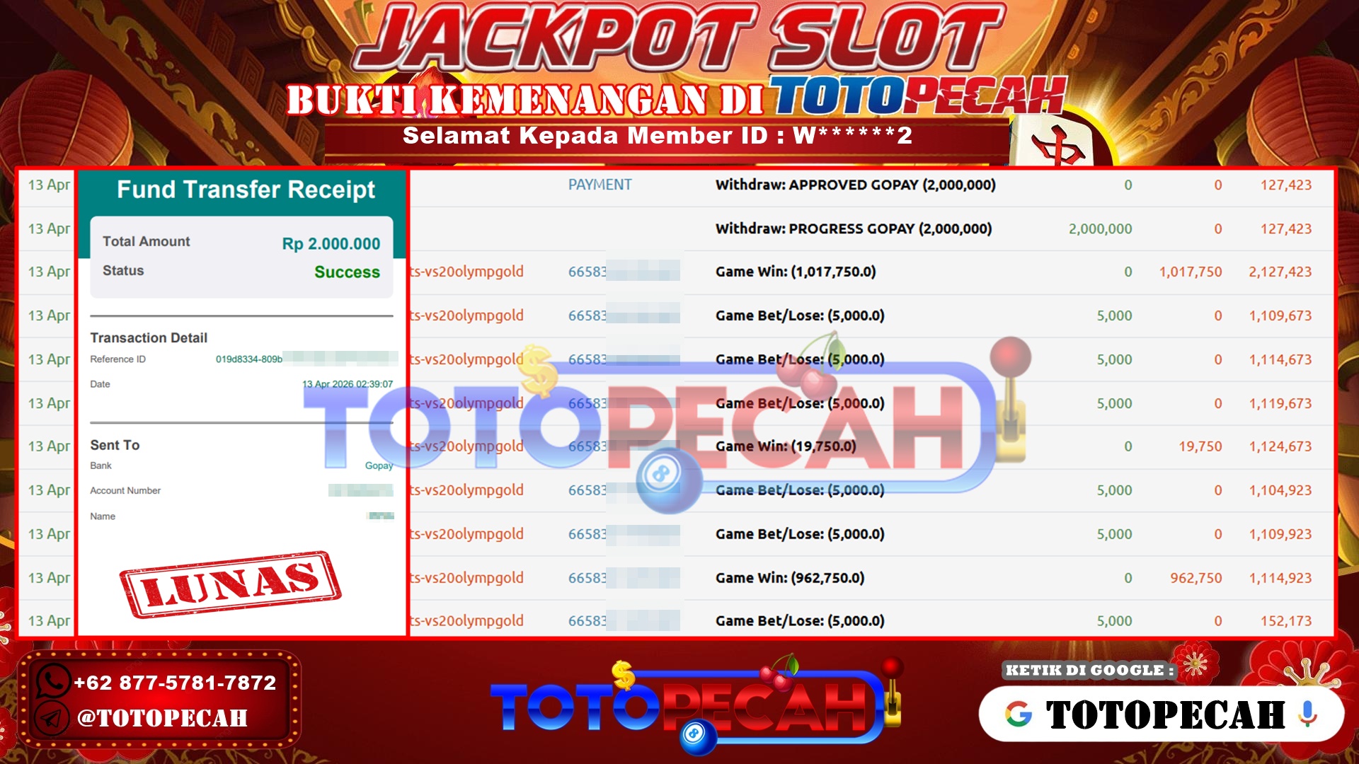 BUKTI WD TOTOPECAH 13 04 2026