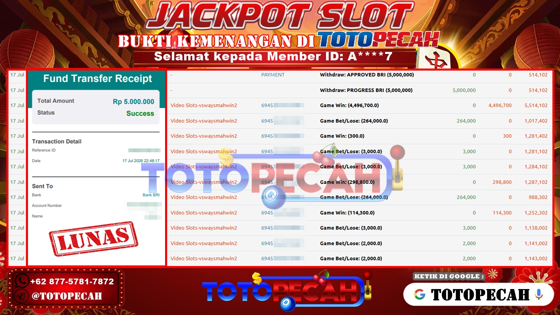 BUKTI WD TOTOPECAH 17 07 2026