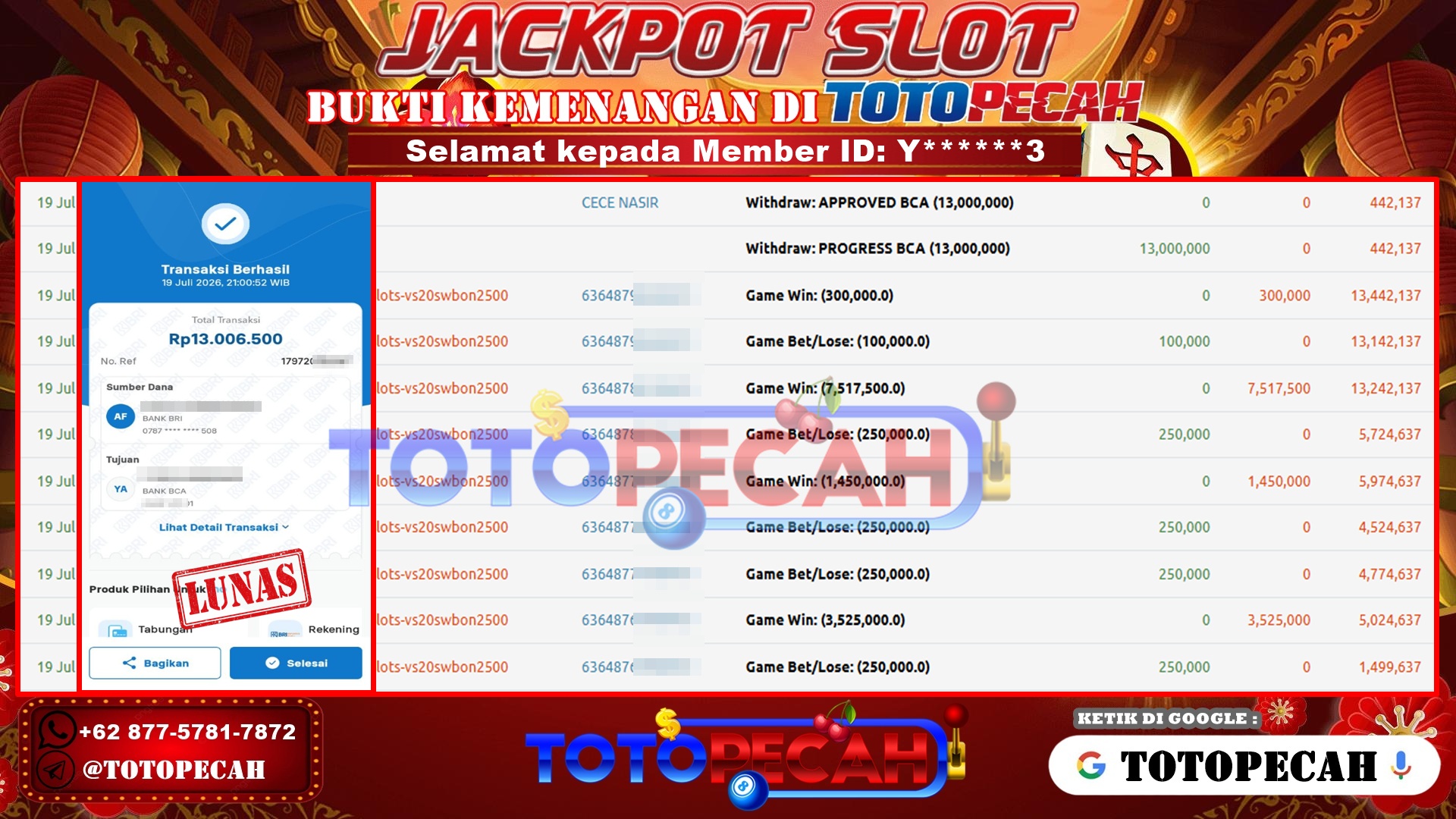 BUKTI WD TOTOPECAH 19 07 2026