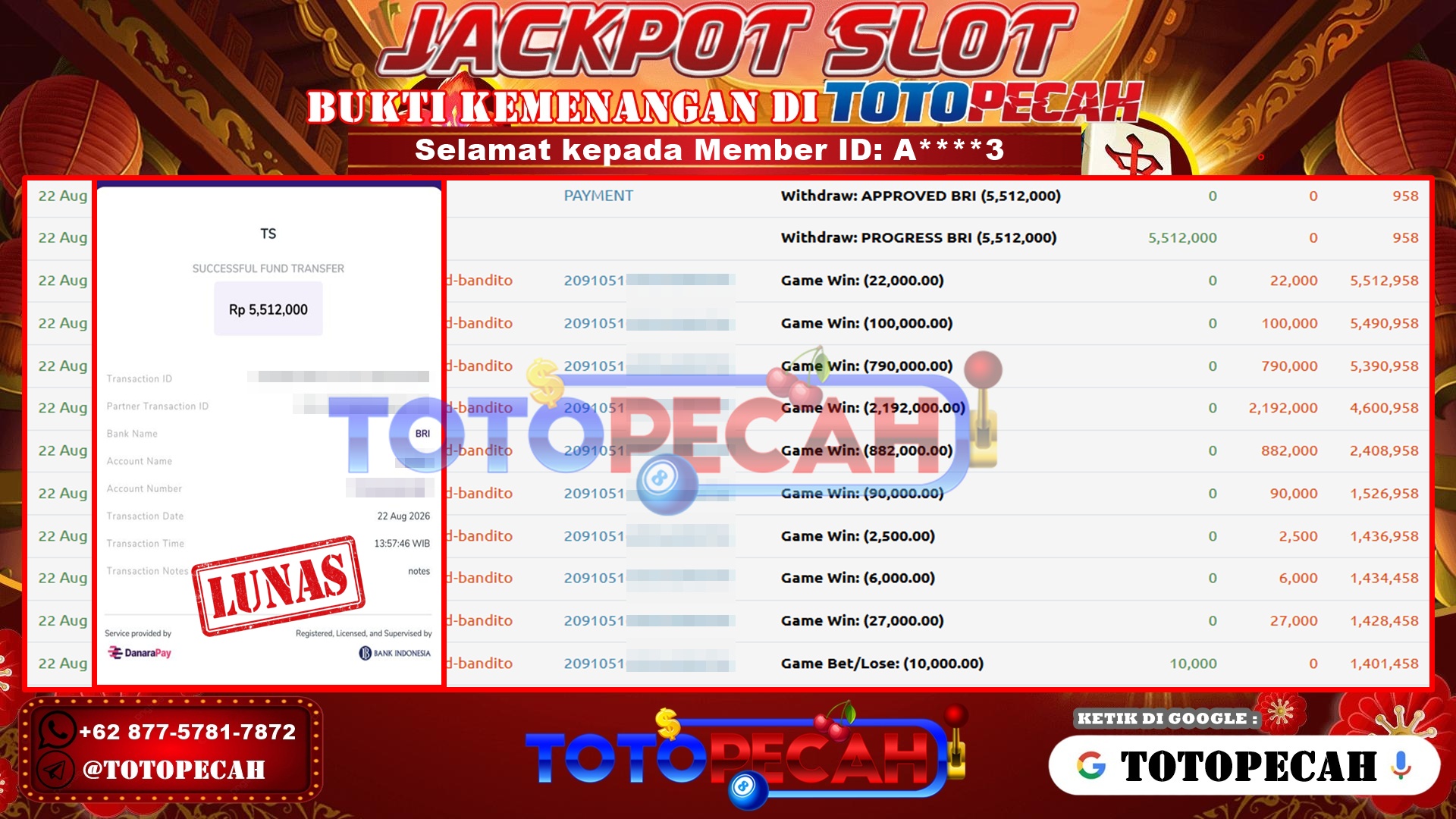 BUKTI WD TOTOPECAH 22 08 2026